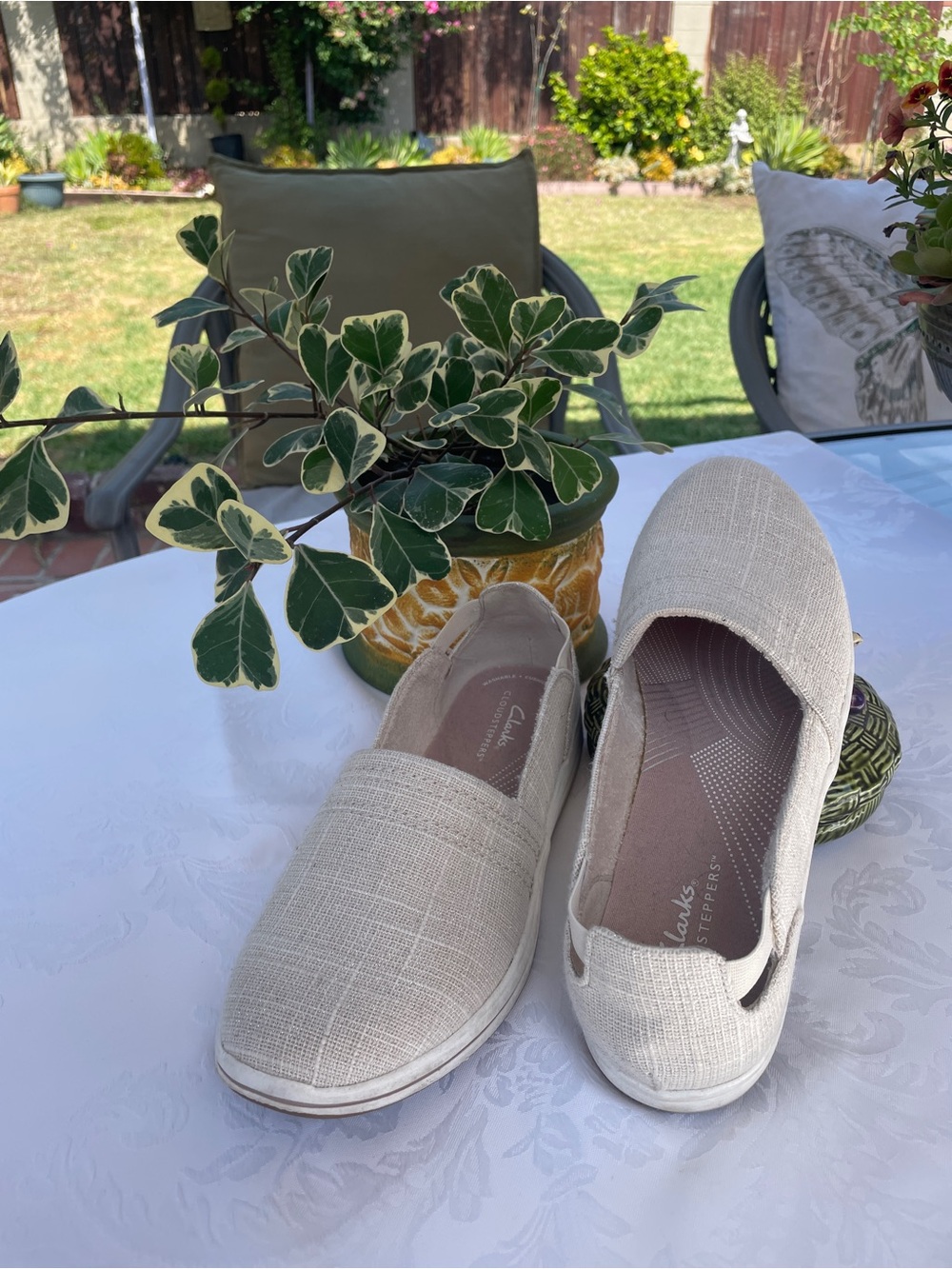 Clarks Women’s Beige Slip-On Loafer